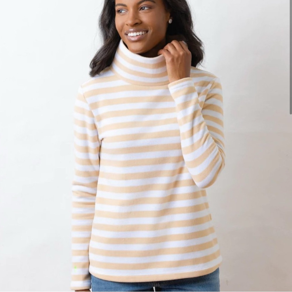 Dudley Stephens Striped Fleece - Beige and White
